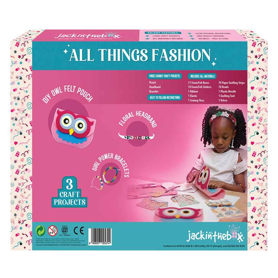 Jackinthebox All Things Fashion 3-In-1 Art & Craft Kit