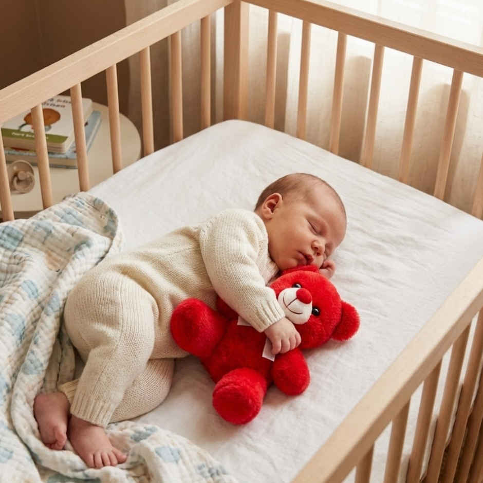 Toytales Teddy Bear Soft Toy | Birthday Gift | Plushie | Cuddle| Red - 25 cm