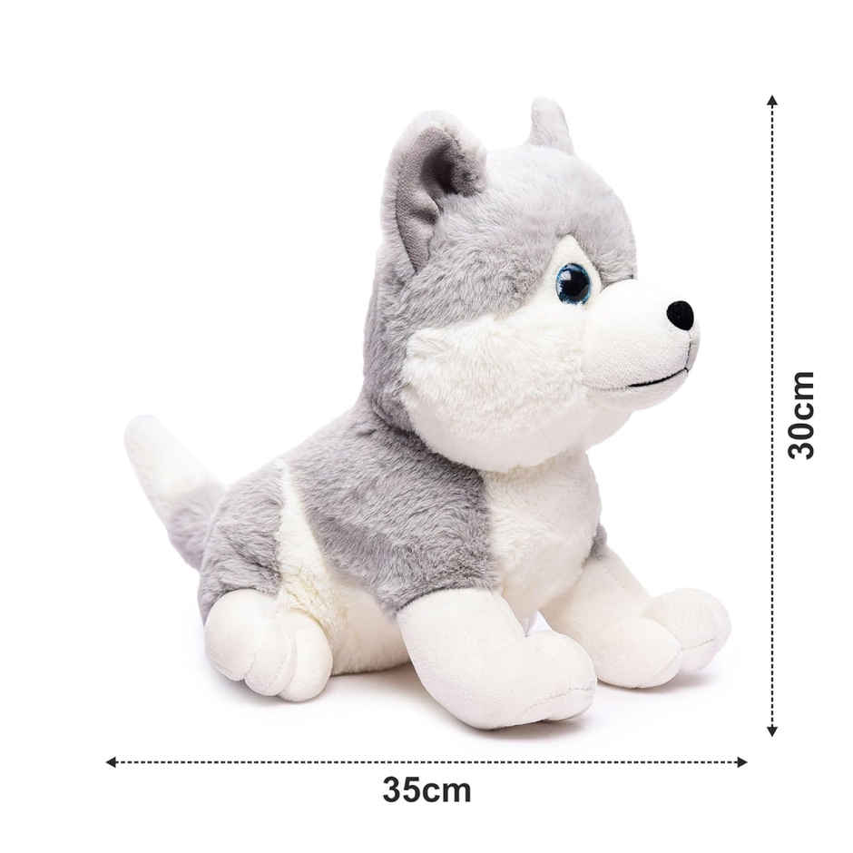Webby Plush Husky Dog Stuffed Animal Puppy Soft Toy, Adorable Gifts for Kids and Adult, 30CM (Grey)