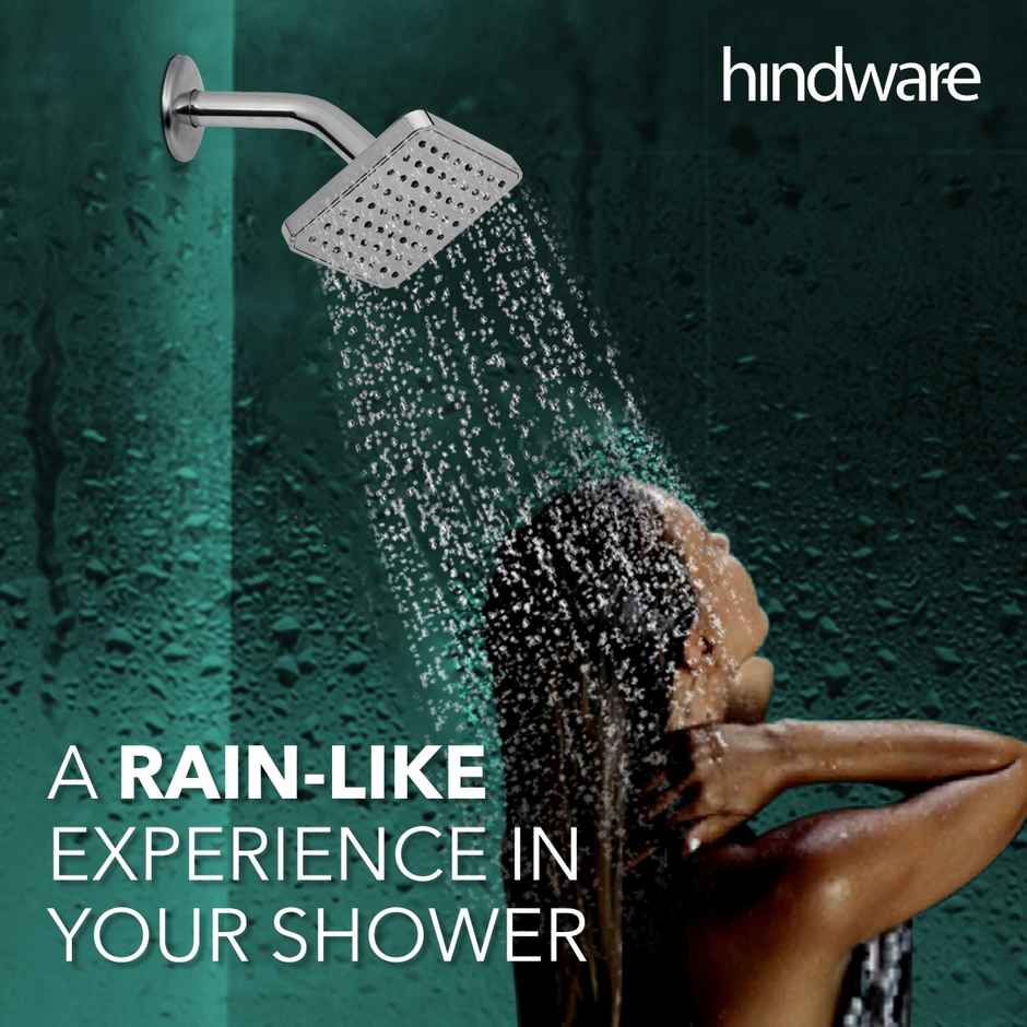 Hindware 100 mm ABS Easy Clean Rain Shower with 225 mm Arm - Square Head