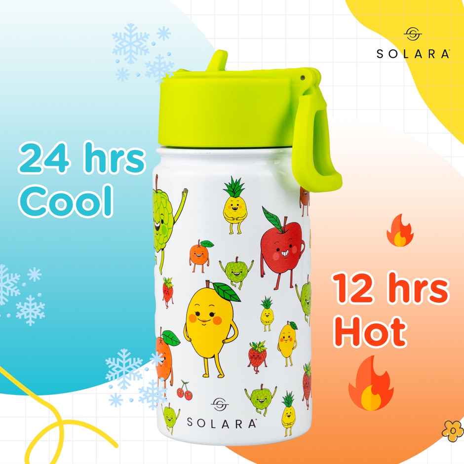 Solara 450Ml Insulated Sipper Water Bottle For Kids, Stainless Steel- Galaxy