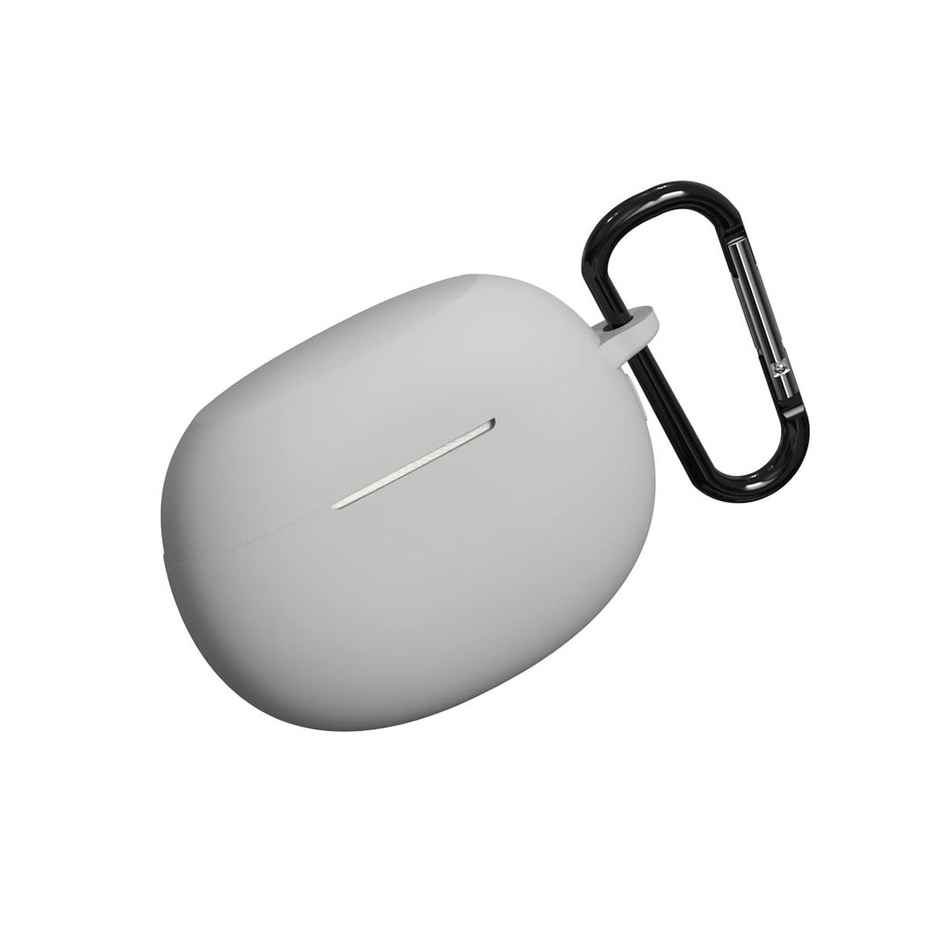 Sounce Silicone Case Cover for Realme Air 3 | Shockproof | Non-Slip Grip with Carabiner | Grey