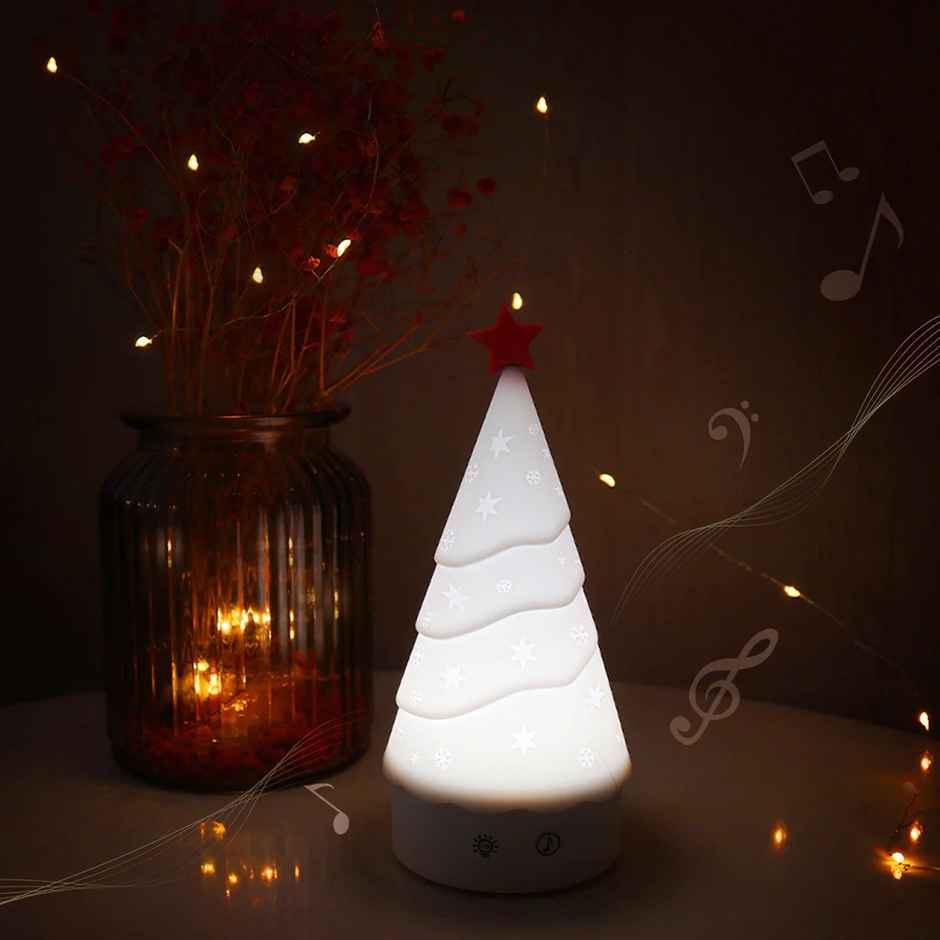 Desidiya Christmas Snow Tree Silicone LED Night Light - Rechargeable Festive Decor