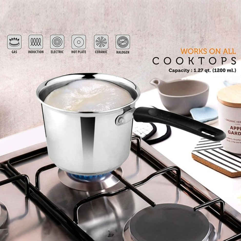 Vinayak Milk/Tea Pan (Stainless Steel, 1.2 L)