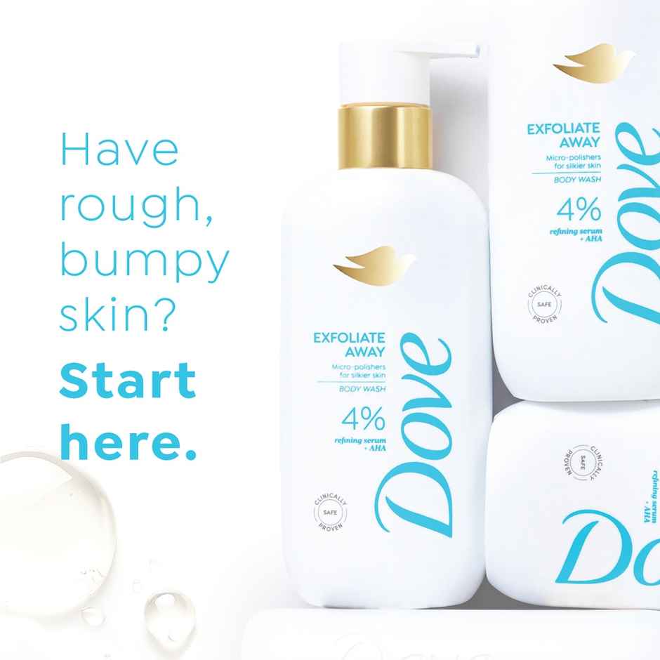 Dove 4% Refining Serum + AHA Exfoliate Away Serum Body Wash
