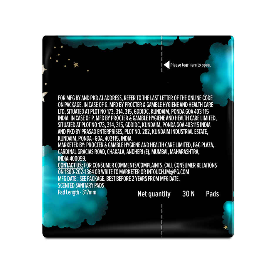 Whisper Bindazzz Nights Sanitary Pads | XXL | 30 pcs