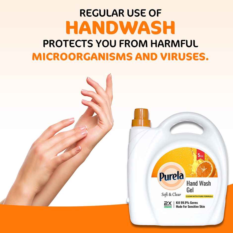 Purela Hand Wash Protection From Germs Hand Wash Liquids Liquid Handwash (Orange) 5 l