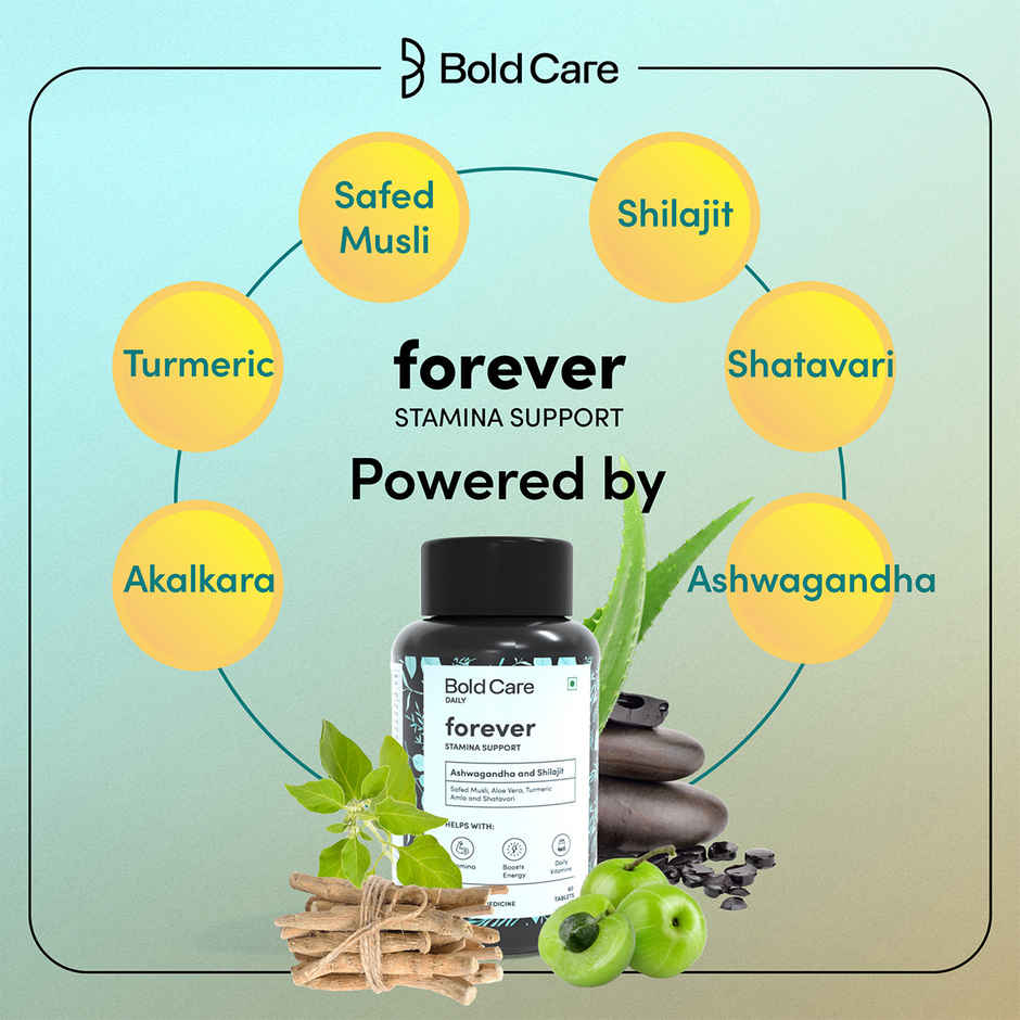 Bold Care Forever - Stamina Booster Supplements for Men - All Natural Ashwagandha & Shilajit