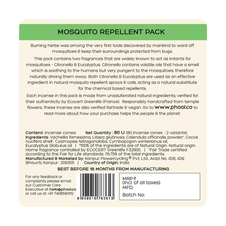 Phool Citronella & Eucalyptus Dhoop Cones Mosquito Repellent