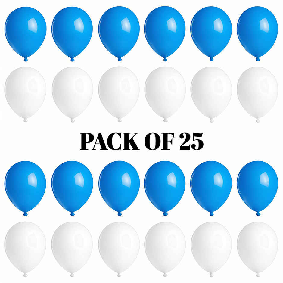 Blue And White Balloons | Pack of 25 | Propcon