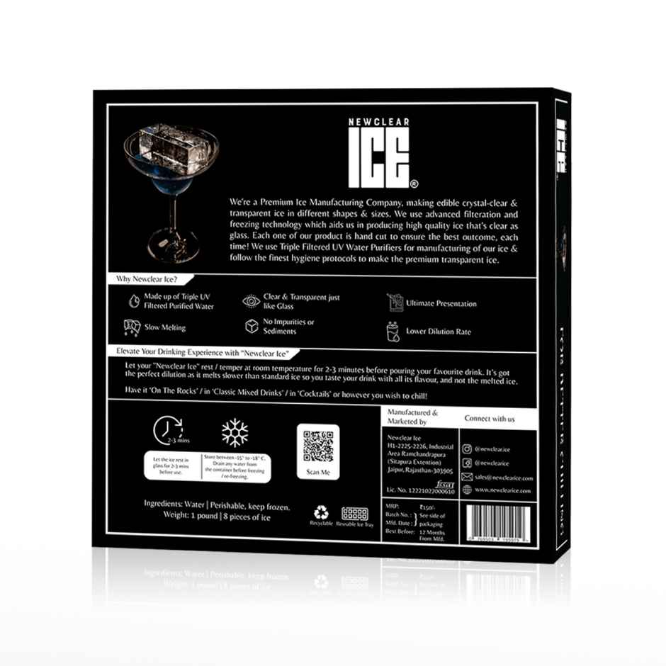 Newclear Ice Gold Crystal Jenga Ice Cube