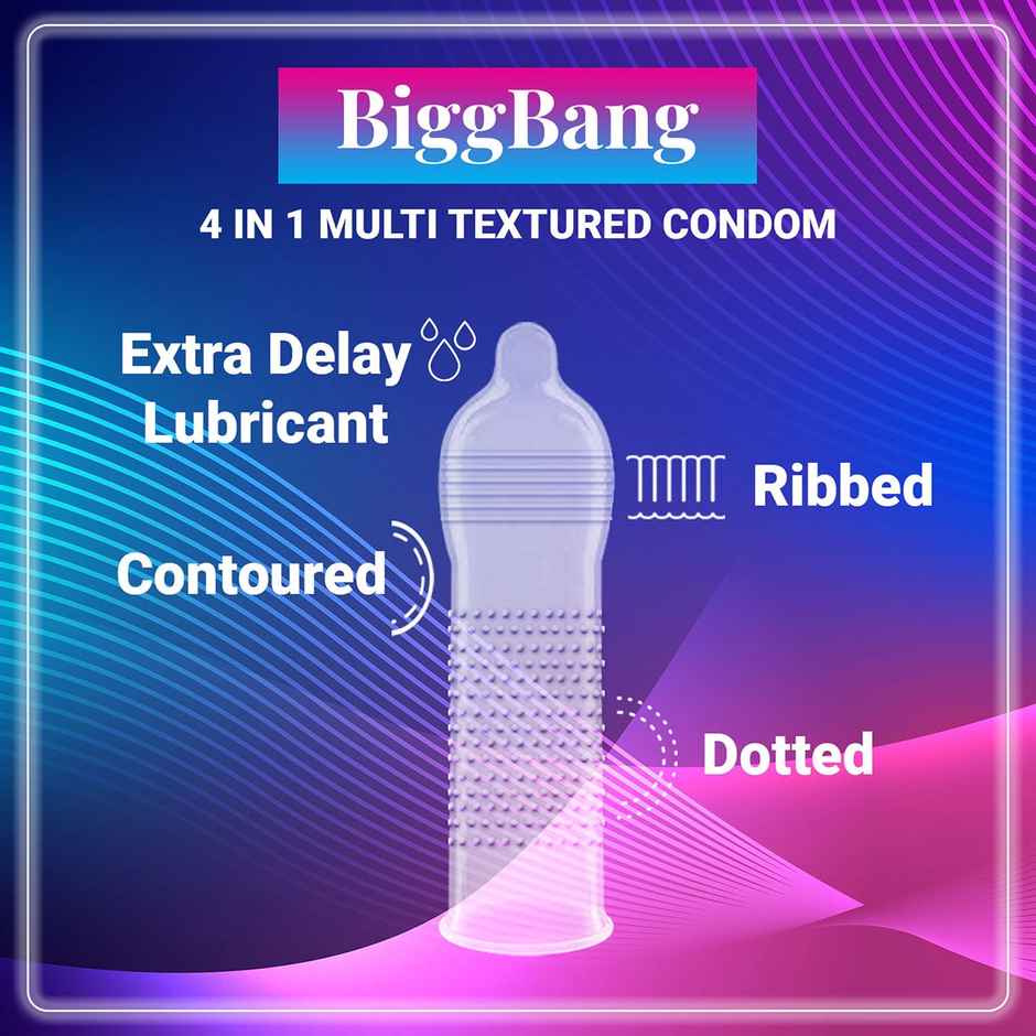 NottyBoy BiggBang 4in1 | Delay | Ribbed | Dotted Condom With Snug Fit