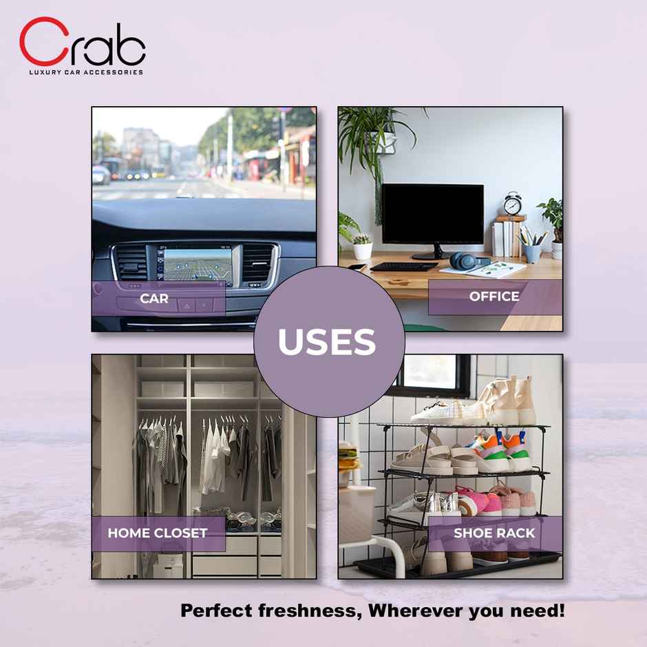 Crab Premium Eternal Fragrance Spray | Long-Lasting Car Perfume Freshener | Home, Office & Vehicles