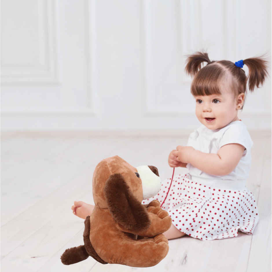 Toytales Soft Toy Dog Puppy Brown |Stuffed Animal Plushie