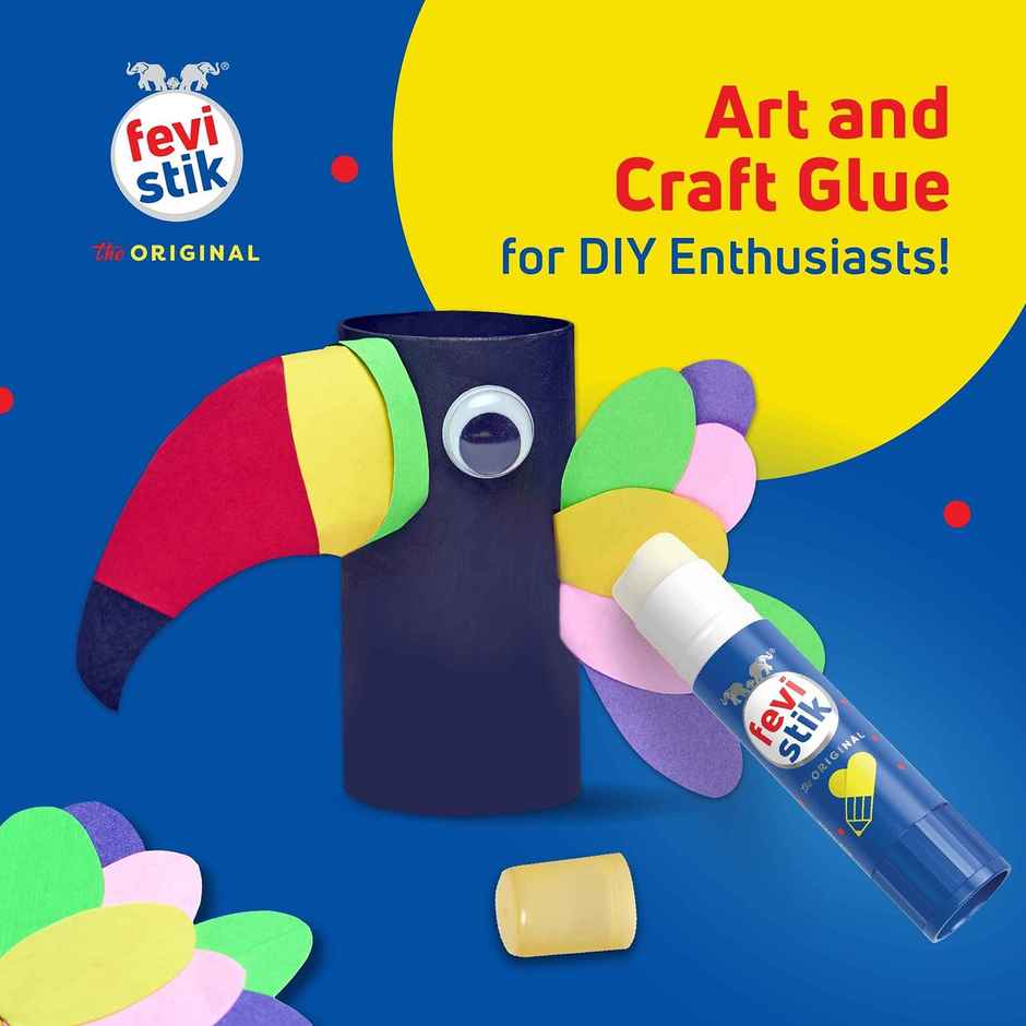 Fevistik The Original Glue Stick (15g) & Fevicol Mr Original Craft & General Purpose White Glue Bottle (105g) Combo