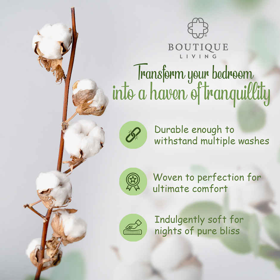 Boutique Living Alpha Geo (Valatia) 100% Cotton 200 TC Blue King Bedsheet with 2 Pillow Covers