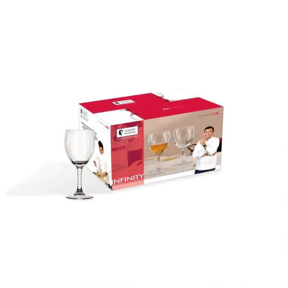 Infinity Wine Goblet | Set of 6 Piece | 195 ml | Sanjeev Kapoor