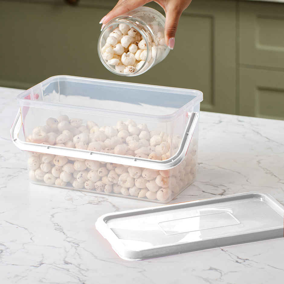 Gluman Pick N Carry Multipurpose Storage Box with Lid | White - 3.3 L