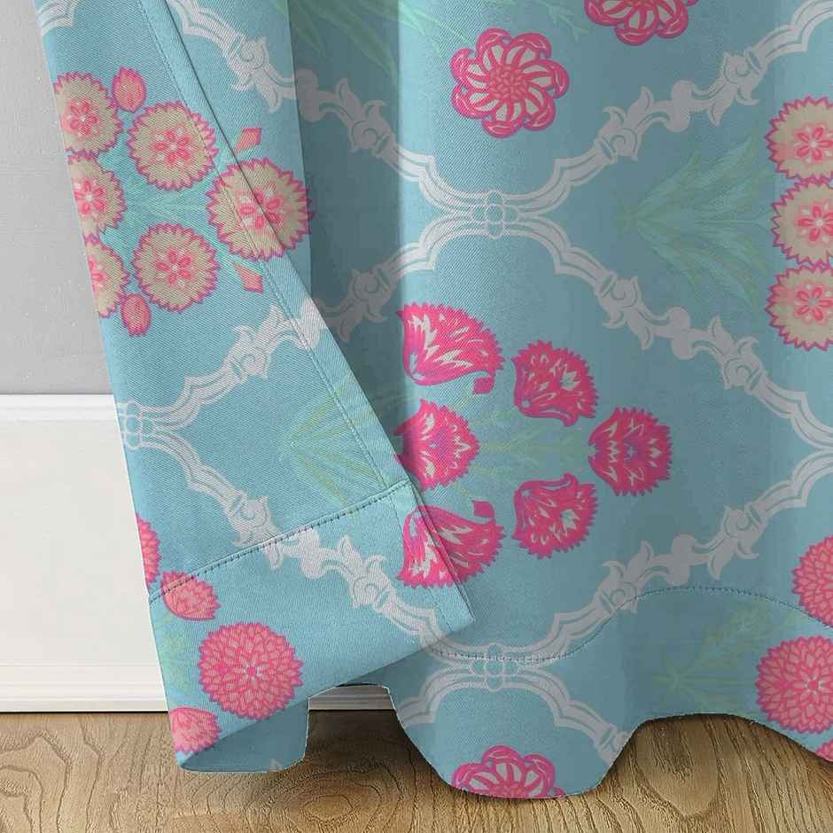 BAY6 Polyester Long Door Curtains - Set of 2 - (8x4 ft) - Green