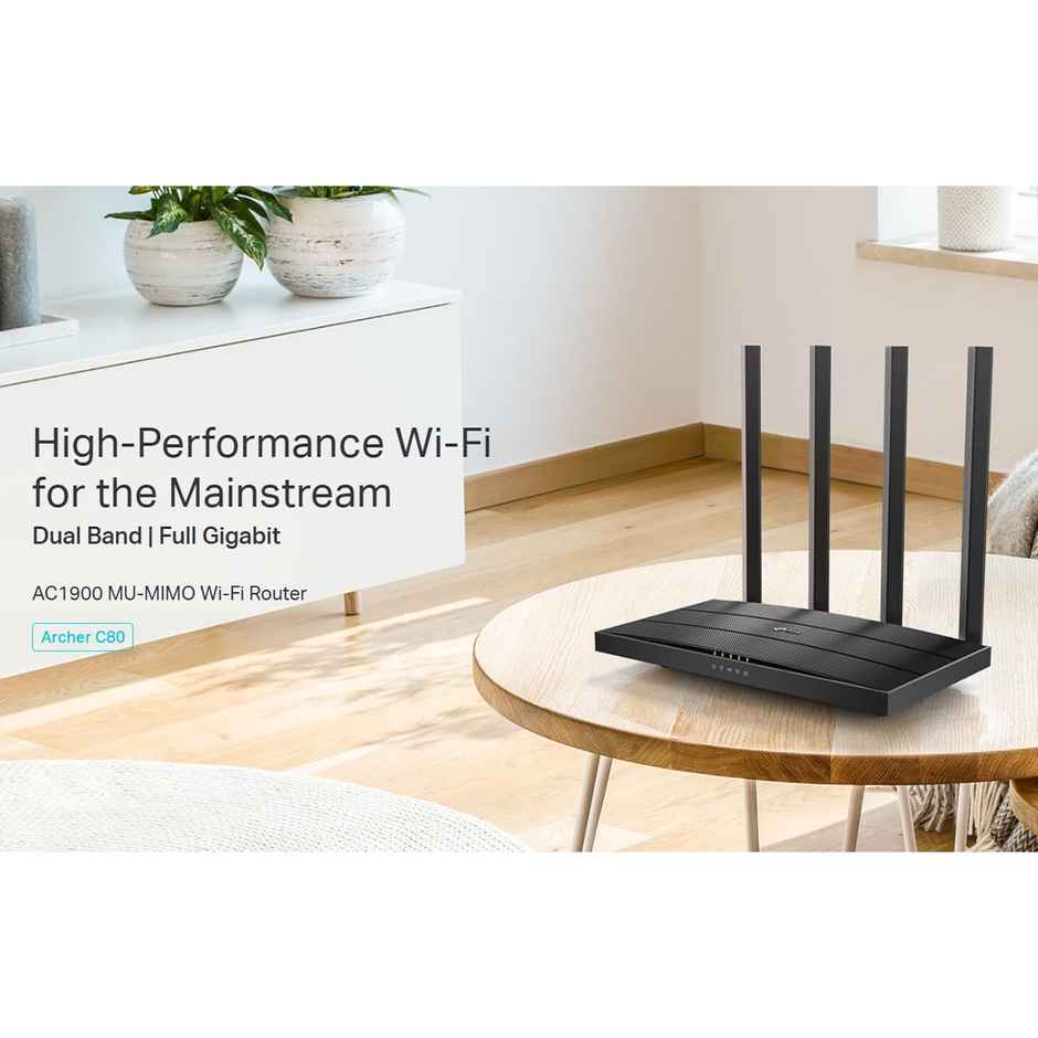 TP-Link Archer C80 AC1900 Dual Band Full Gigabit Wireless MU-MIMO Wi-Fi Router - Black