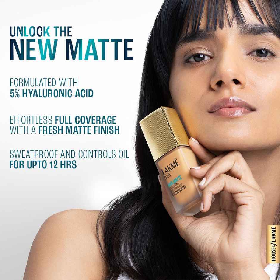 Lakme 9to5 Hya Matte Foundation + Hyaluronic Acid | Cool Ivory