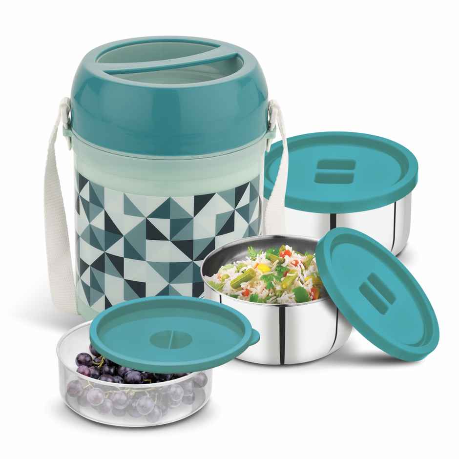 Asian Diet Meal Lunch Box With 3 Containers (Colour May Vary)