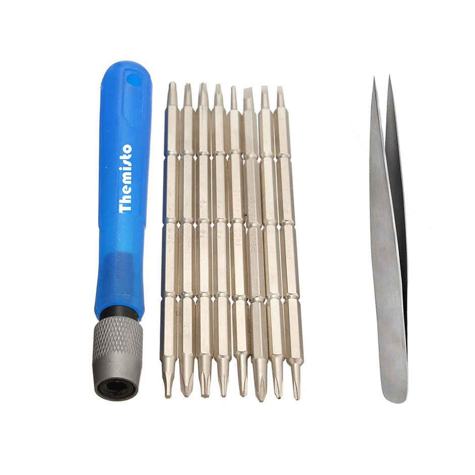 Themisto 9 In 1 Screwdriver Tool Kit For Repairing Mobiles, Pda, Laptop With Screwheads And Tweezer