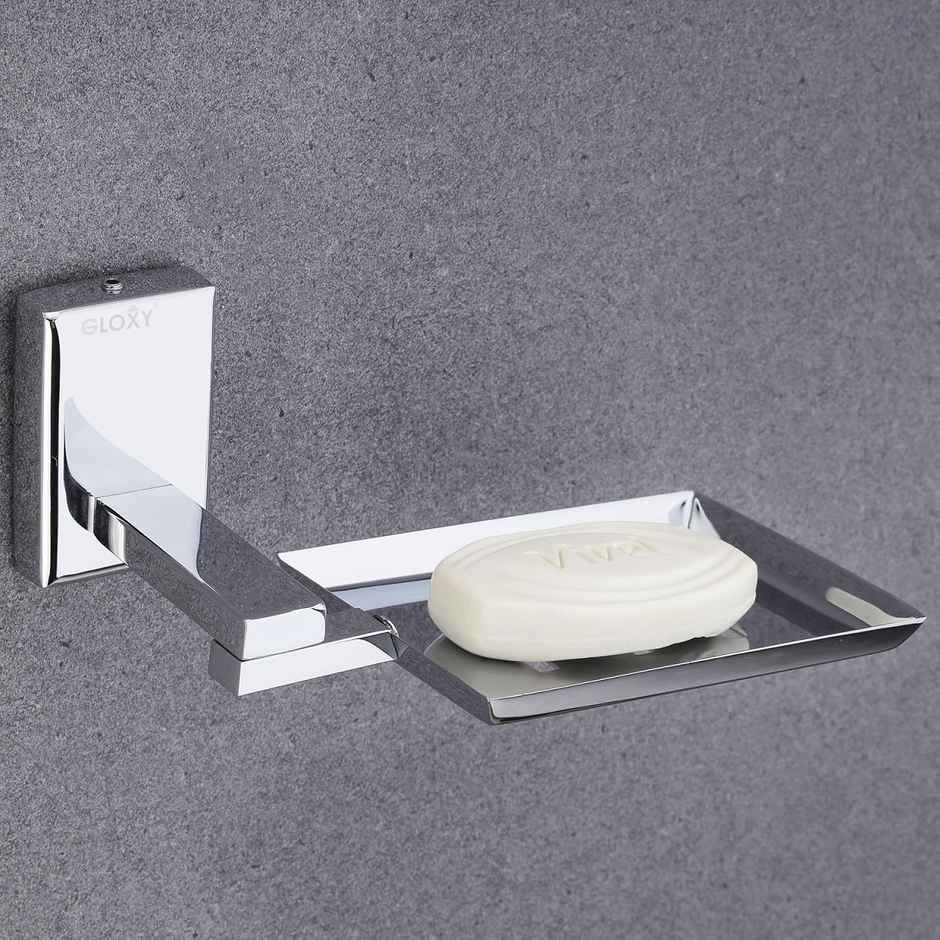 GLOXY Stainless Steel Soap Holder for Bathroom Wall Mounted Soap Dish Stand for Home Kitchen SS304