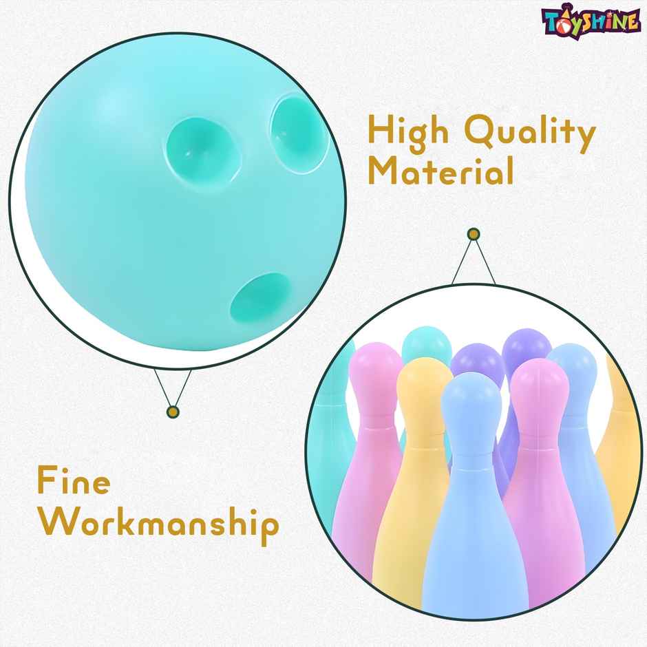 Toyshine Bowling Pins Set, Fun Learning Game with 10 Pins and 2 Balls for Kids 3+
