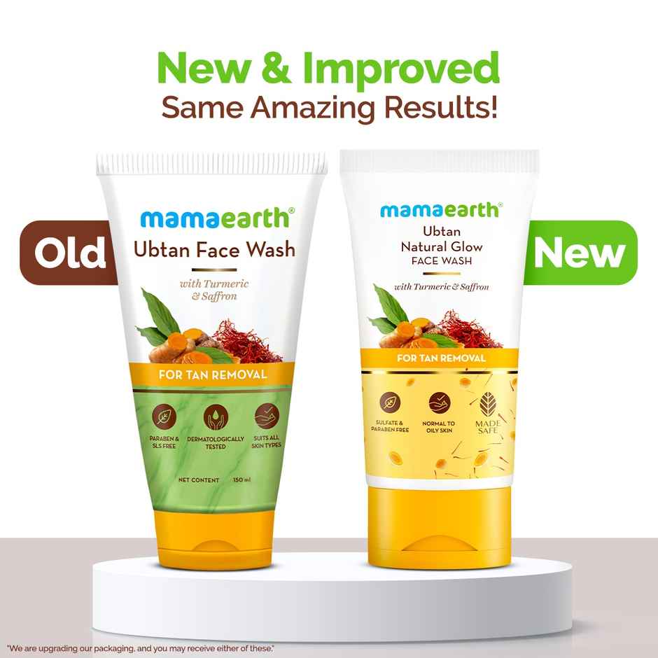 Mamaearth Ubtan Face Wash With Turmeric & Saffron For Tan Removal | Skin Brightening