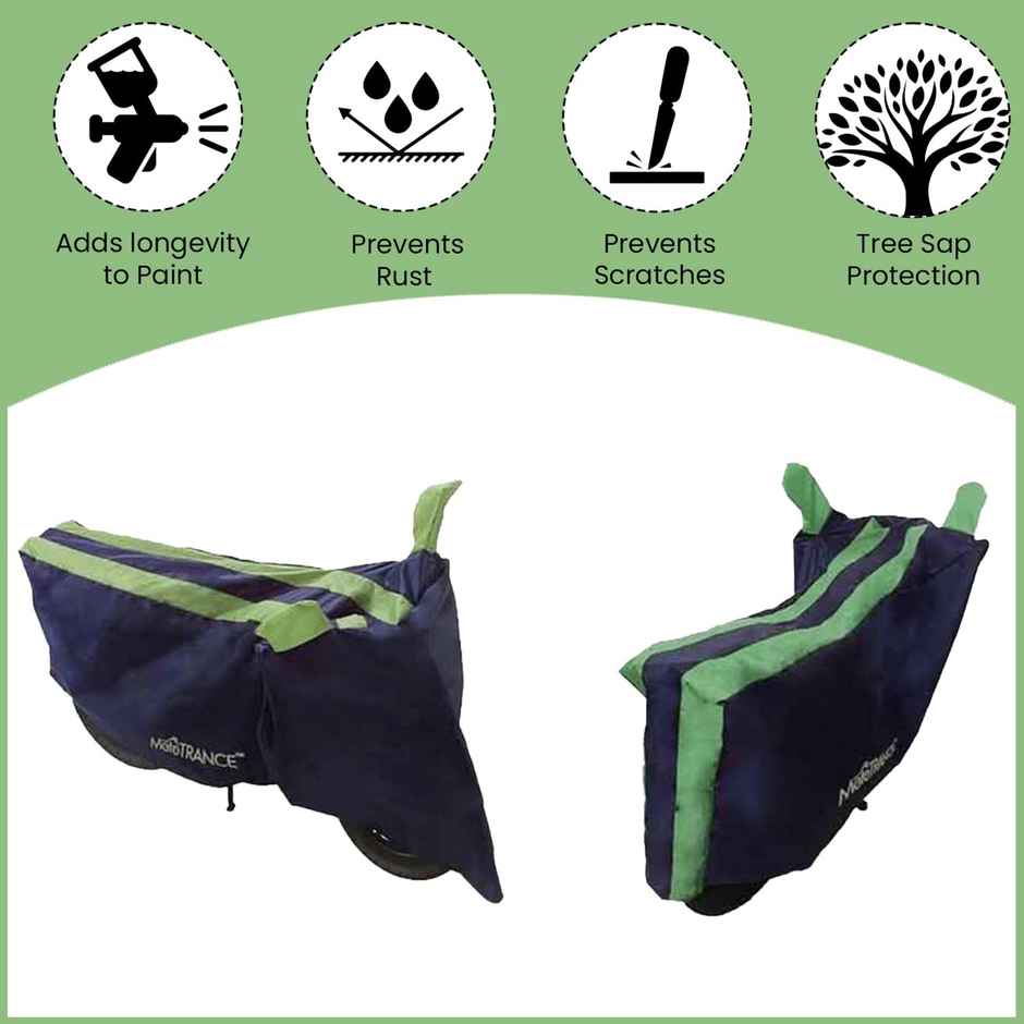 Mototrance Sporty Arc Blue Green Bike Body Cover For Universal
