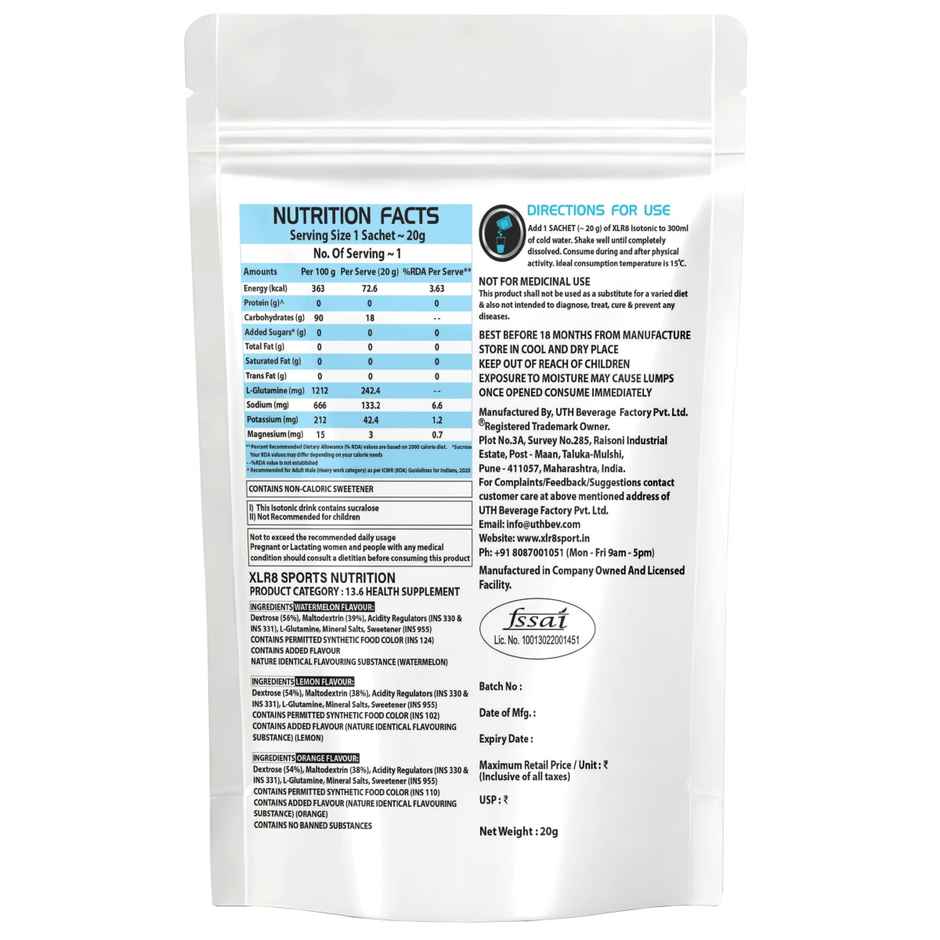 XLR8 Sports Nutrition Orange Energy Drink