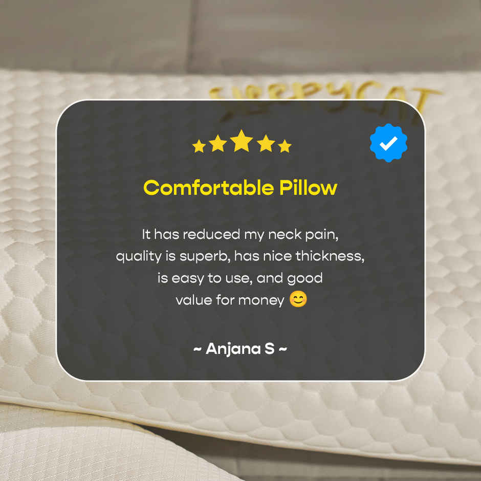 SleepyCat Contour Orthopedic Memory Foam Pillow Bamboo Fabric White (25 x 16 Inches)