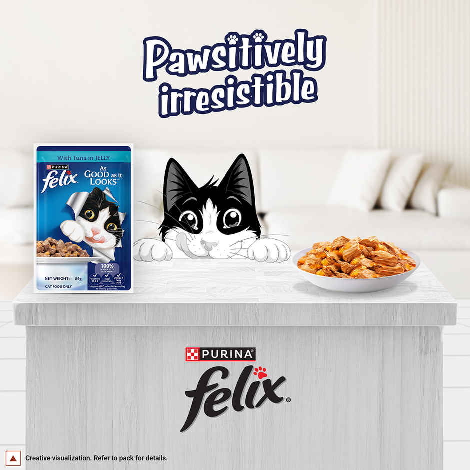 Purina Felix with Tuna in Jelly | Wet Food for Adults | Complete and Balanced Adult Food Combo 