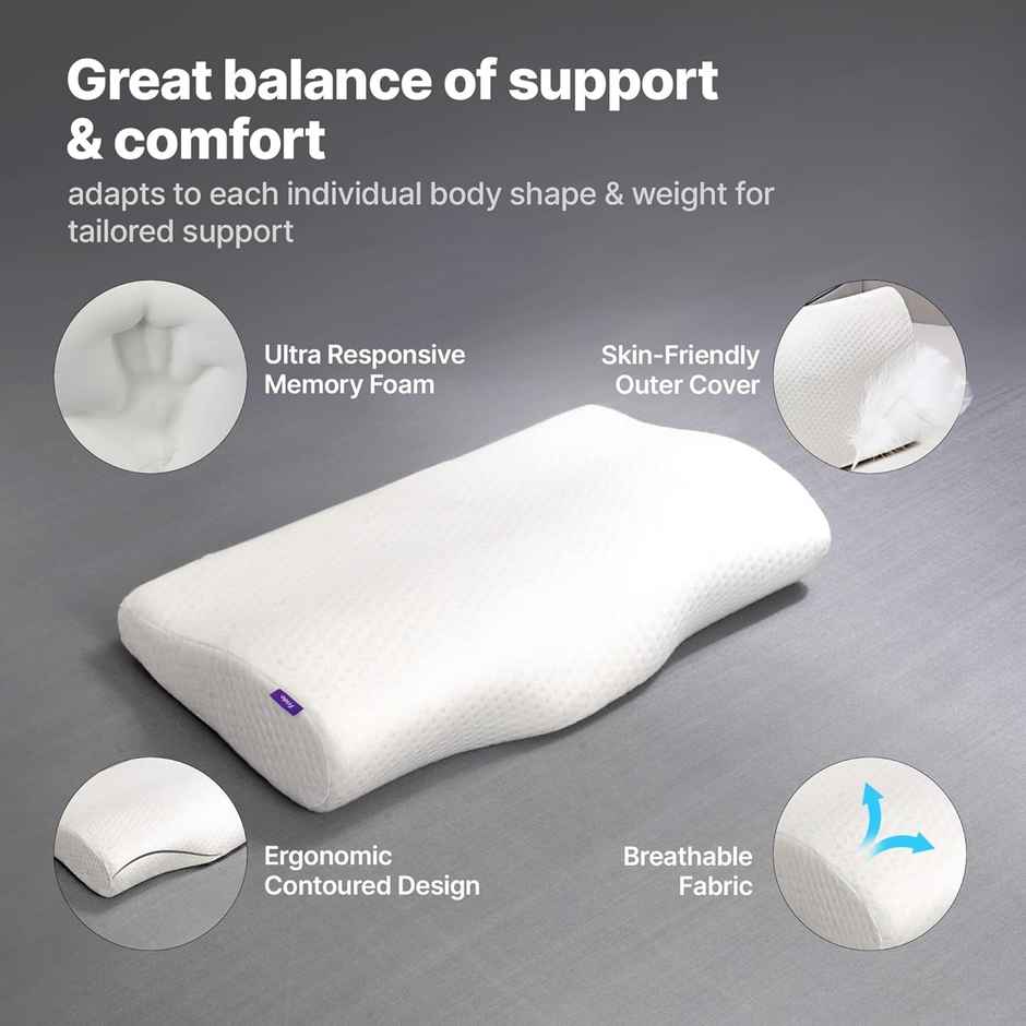 Frido Ultimate Contour Cervical Neck Pillow - White
