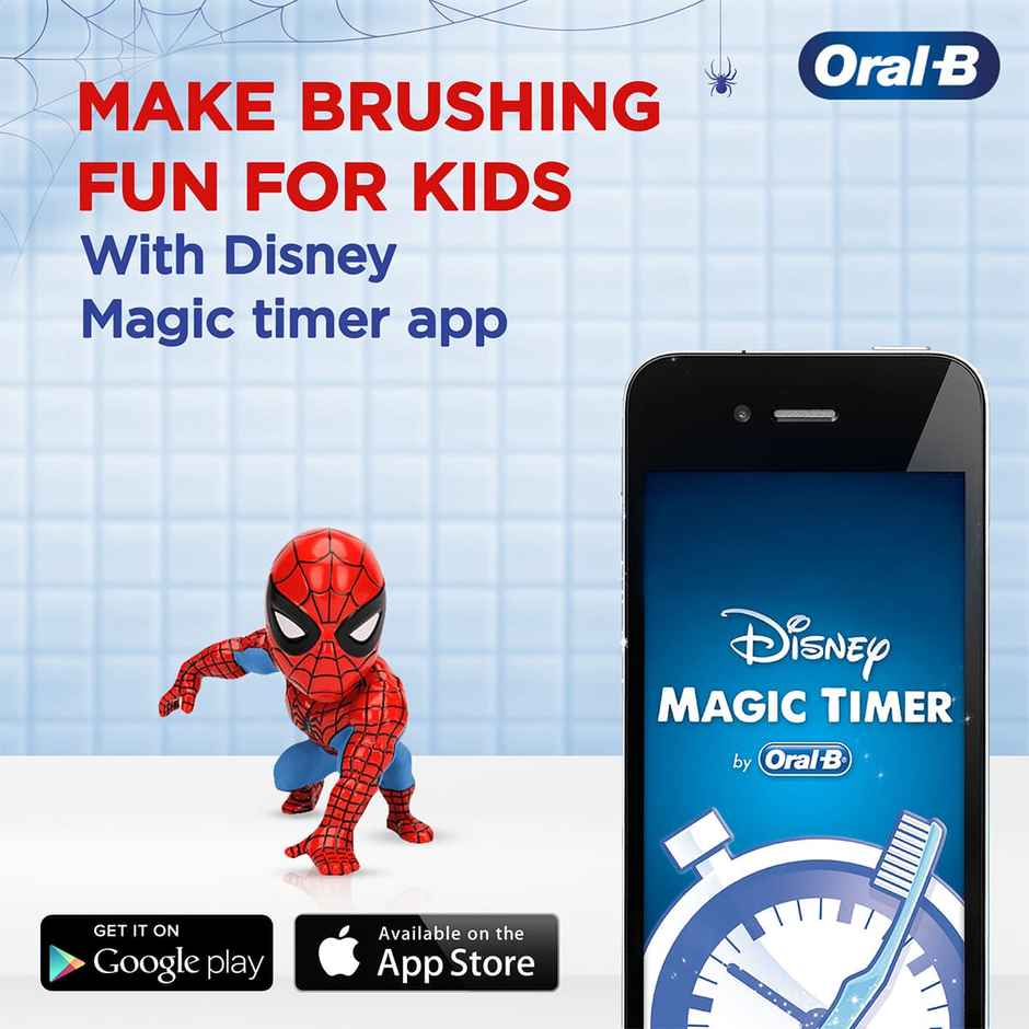 Oral B Kids Spiderman Rechargeable Rotating Electric Toothbrush- (Daily & Sensitive)