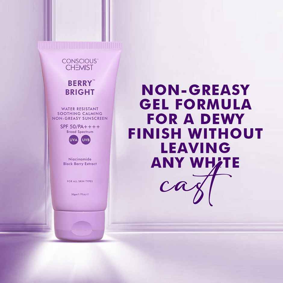 Conscious Chemist Berry Bright Water Resistant Non-Greasy Sunscreen SPF 50 PA++++