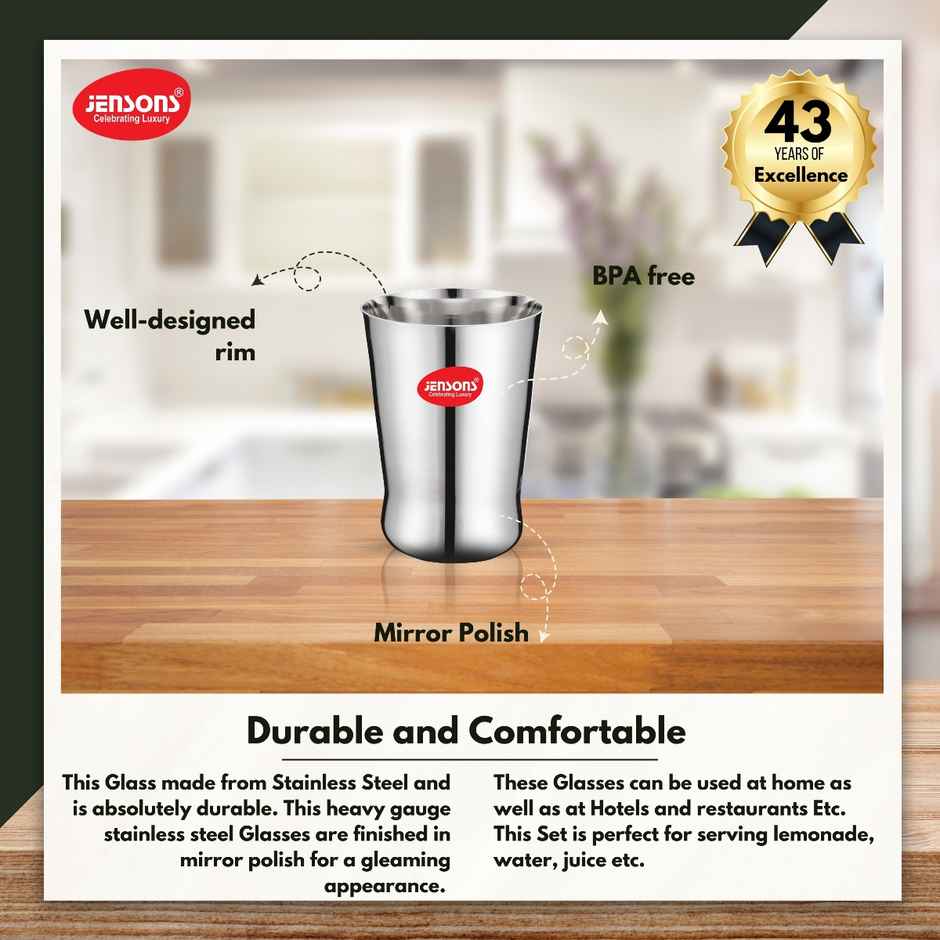 Jensons Stainless Steel Belly Glass 300 ml