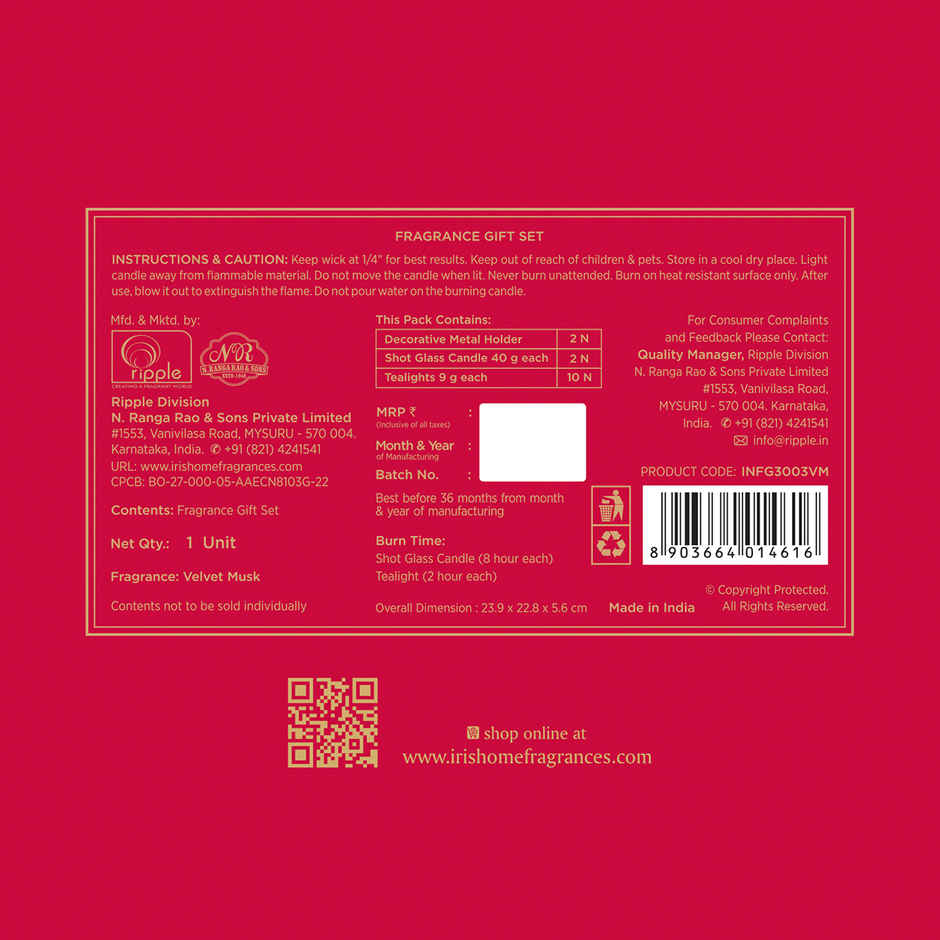 Velvet Musk Candles Gift Box | Gift Hamper | Iris