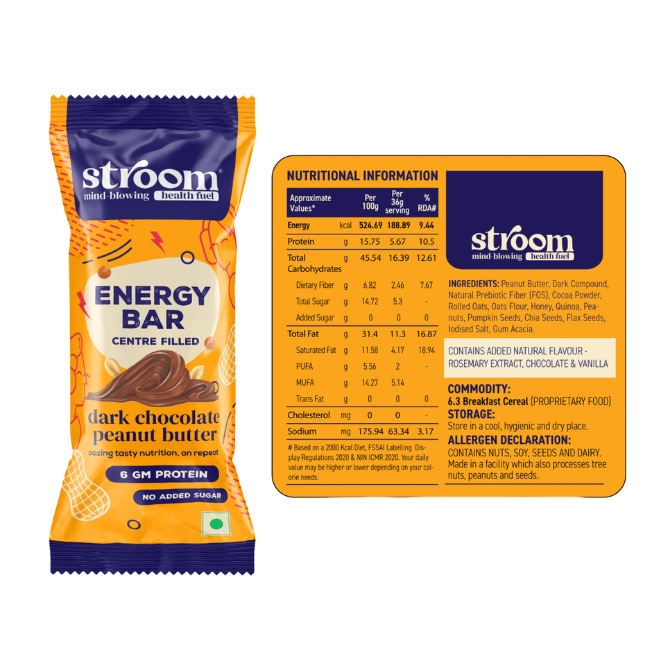 Stroom Dark Chocolate Peanut Butter Energy Bars Combo   