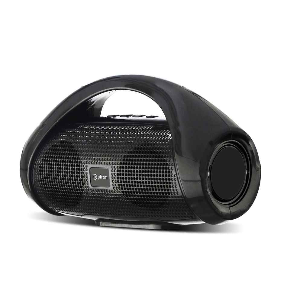 pTron Fusion Go 10W Portable Bluetooth Speaker with 6Hrs Playtime, Immersive Sound, Supports BT/USB/SD Card/AUX Playback, Bluetooth 5.0 - Black