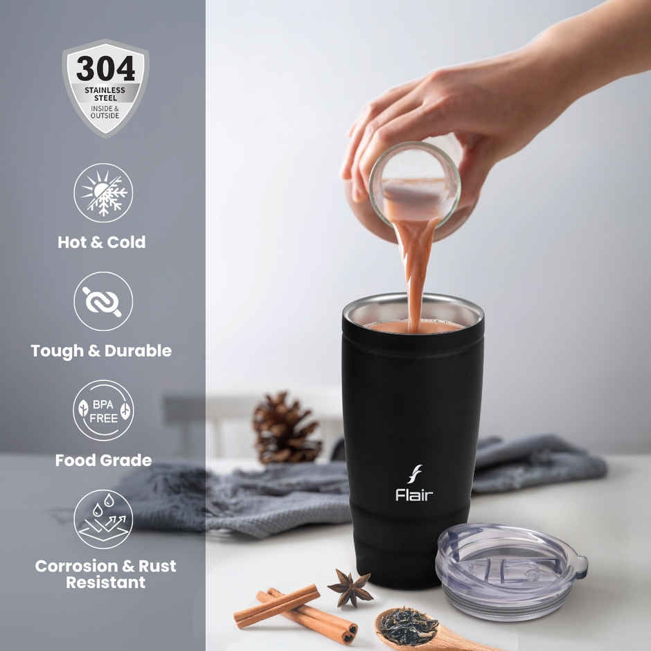 Flair Moka 500 ml Stainless Steel Travel Mug | Matt Black