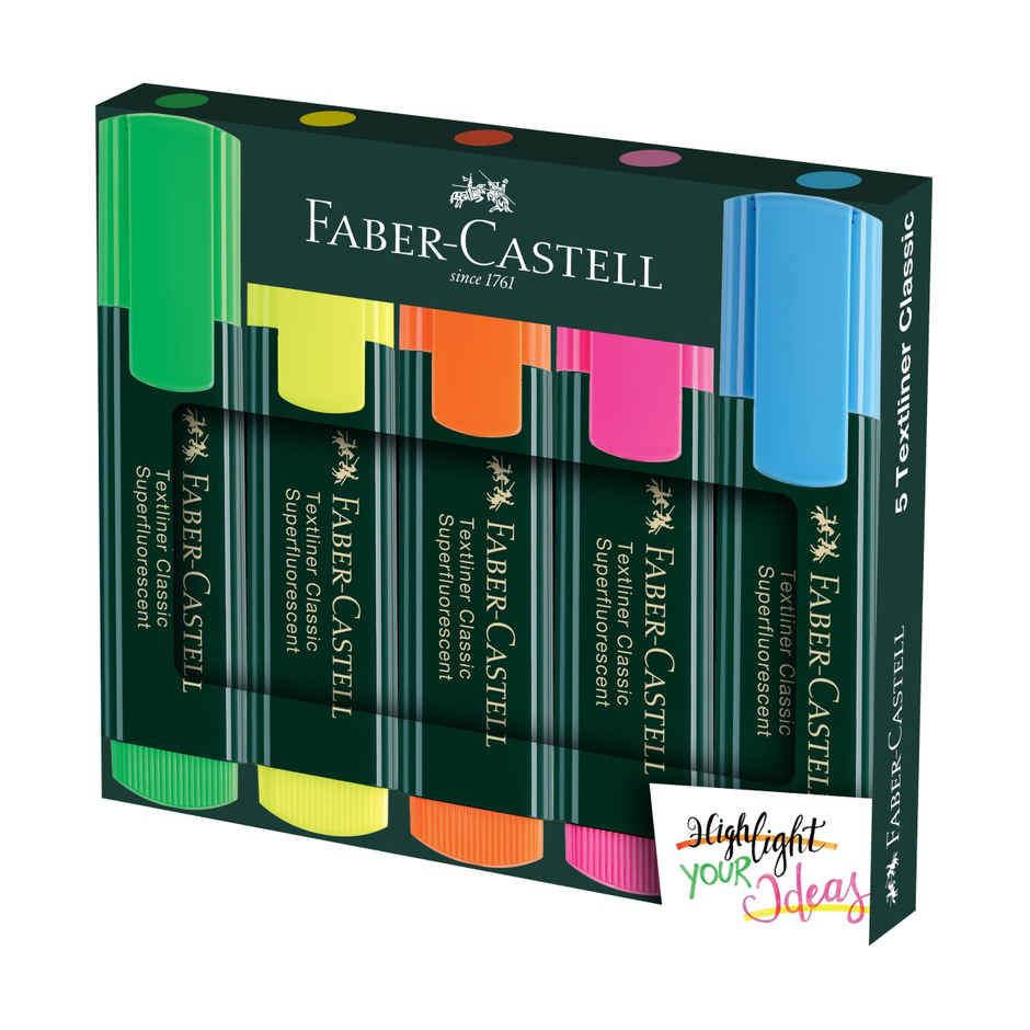 Faber-Castell Text Liner Pen Assorted Set Of 5