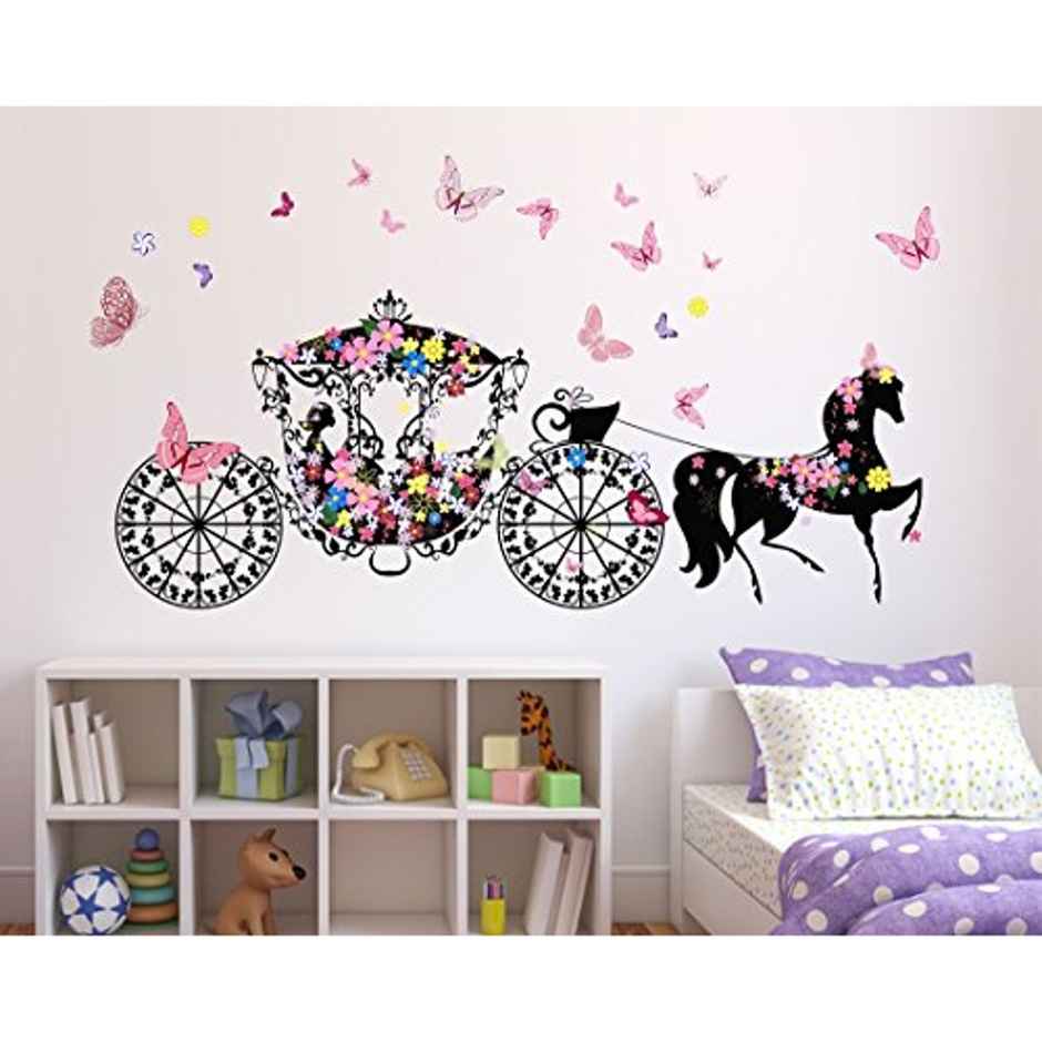 BAY6 Beautiful Girl With Horse Vehicle Removable Sticker - 130cm - | Pack Of 1