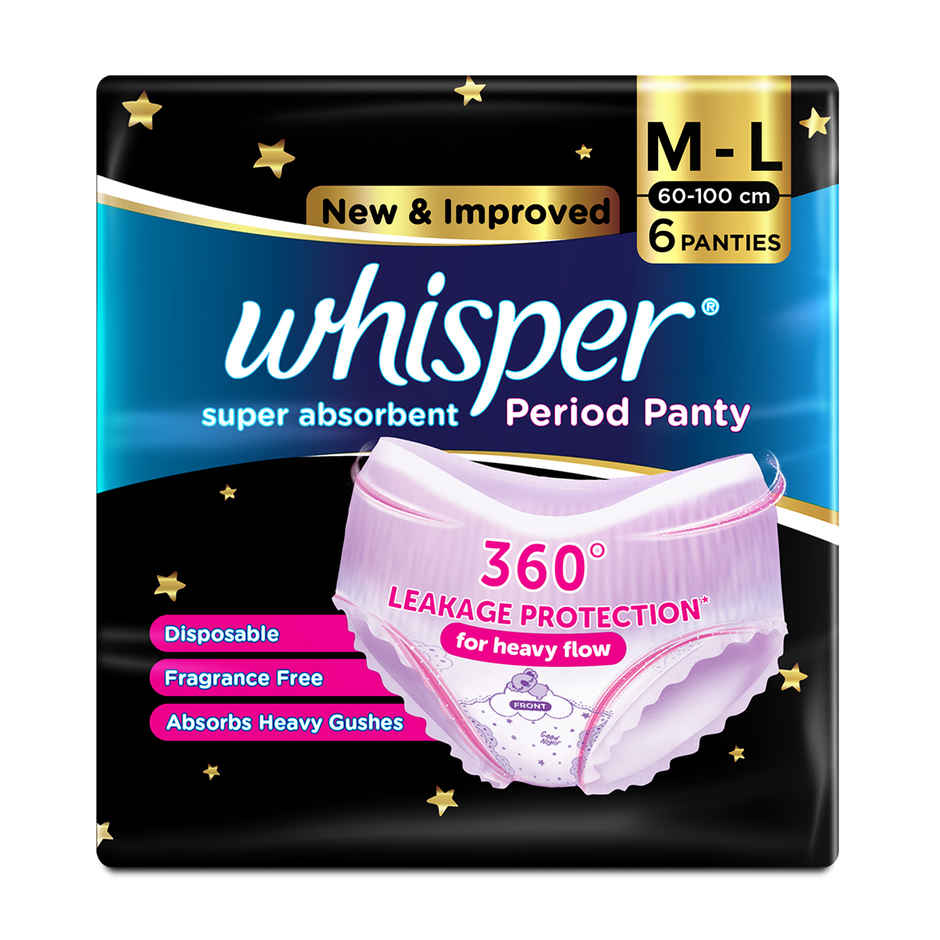 Whisper Super Absorbent Period Panties | M-L Combo