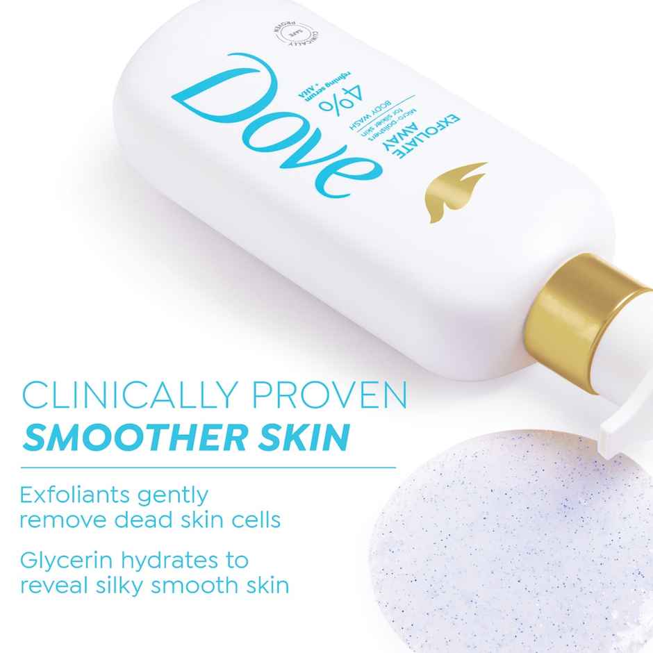 Dove 4% Refining Serum + AHA Exfoliate Away Serum Body Wash
