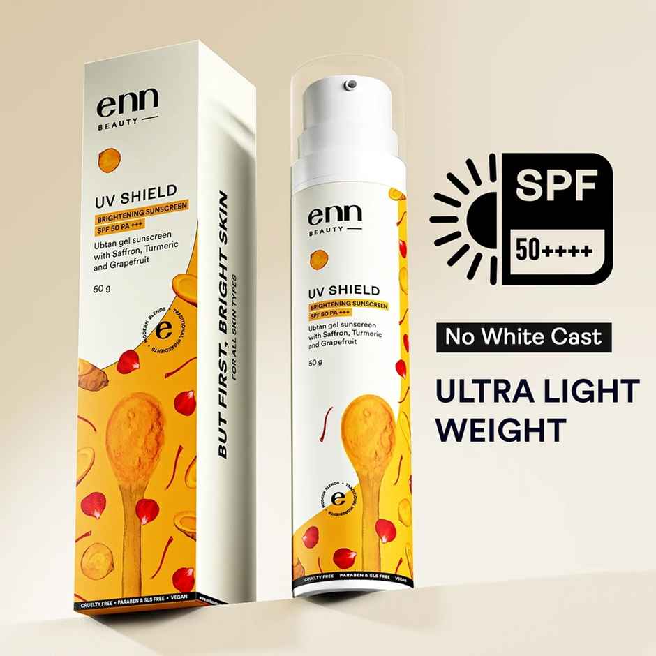 Enn Beauty Uv Shield Fragrance Free Brightening Sunscreen SPF 50 Pa +++ For Broad Spectrum