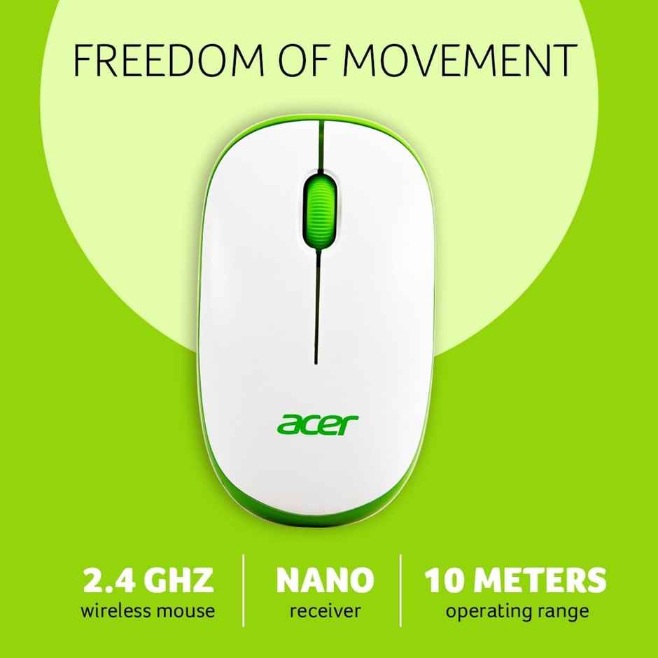 Acer Wireless Mouse (White/Green)