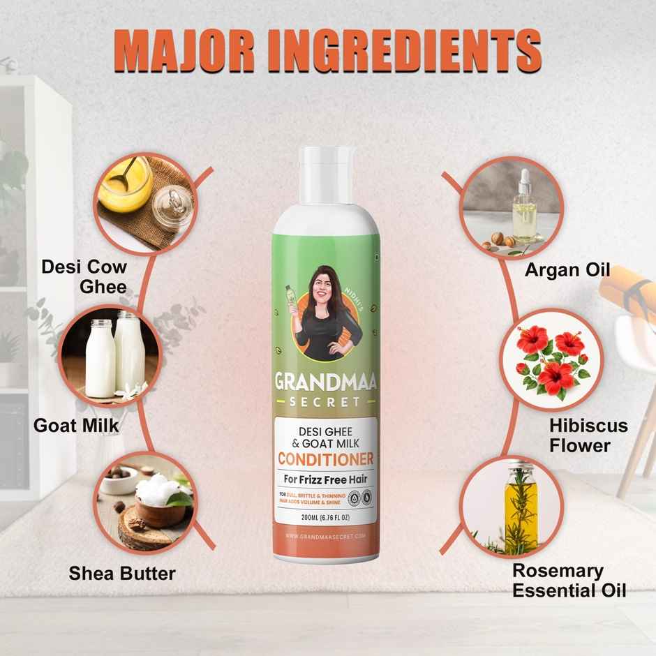 Nidhi'S Grandmaa Secret Desi Ghee - Goat Milk Conditioner For Dry And Damaged Hair