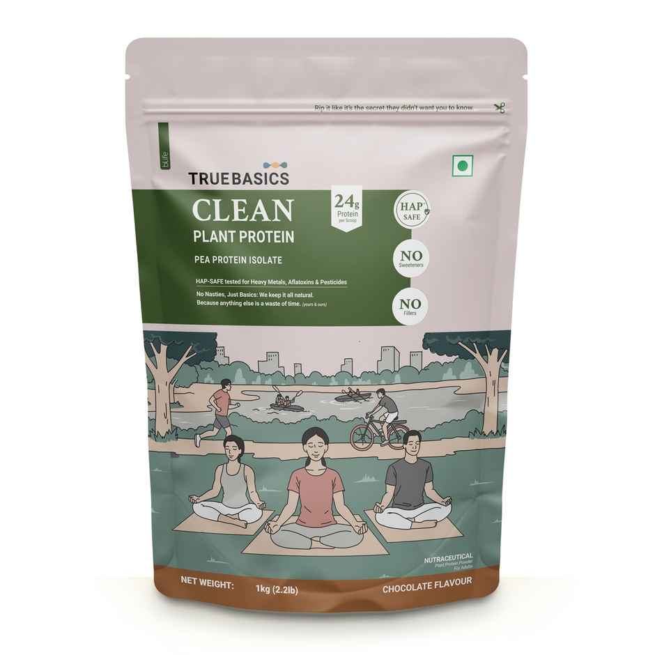 TrueBasics Clean Plant Protein Powder Pea Protein Isolate | Chocolate